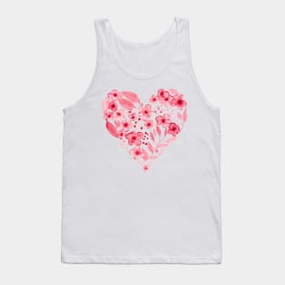 Watercolor Heart Art Print - Valentines Heart - Valentines Love - Floral Heart Tank Top